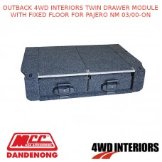 OUTBACK 4WD INTERIORS TWIN DRAWER MODULE WITH FIXED FLOOR FOR PAJERO NM 03/00-ON